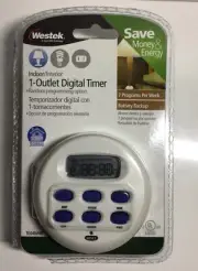 Westek TED4WHB 1-Outlet Digital Timer Indoor NEW Sealed in Package FREE SHIPPING