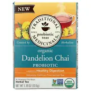 Traditional Medicinals Teas Traditional Medicinals Organic Tea Dandelion Chai Probiotic, 16 Bags (Pack of 1)