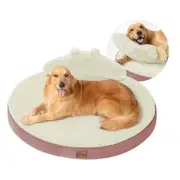 Large Dog Bed Orthopedic Dog Beds for Extra Large 38*38*3inch Beige and pink