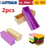 2Set Of Wood Loaf Soap Mould Silicone Mold Cake Making Soap Making Wooden Box WH