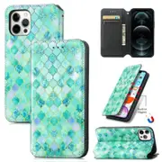 For Apple iPhone 12 Pro Max Leather Wallet Flip Case With RFID Blocking Credit Card Holder Slots Cover - Emerald