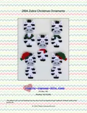 Zebra Christmas Ornaments-Plastic Canvas Pattern or Kit
