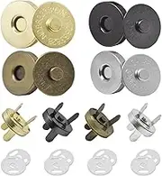 SHRJ 48 Set Metal Magnetic Buttons Snap Magnetic Bag Fastener Clasp for Purse Satchel Tote Bag Handbag Bags Clothes Leather Making Sewing Craft DIY, 4 Colors