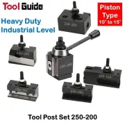 6pc Piston Type Quick Change Tool Post BXA 250-200 for 15" Lathe Boring Parting