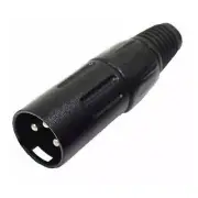 XLR 3-Pin Male Plug Cable End Connector - Black Style2