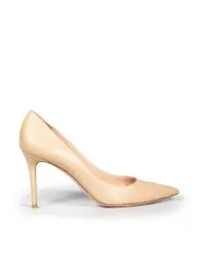 Beige Leather Pumps