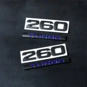 2x TURBO Black Blue + 2x Matte Black 260 Metal Badge Engine Decal Sticker Engine (for: Mini)