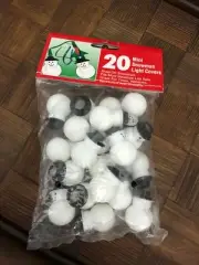20 Vintage Plastic Snowman Mini Christmas Light Covers 20 Santa Clause Covers