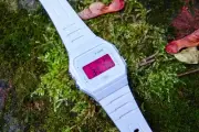 Pink White – Modified Watch Based on Casio F-91W – White Digital Case with Pink