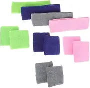 [WOONEKY] Elastic Kids Wristband Set 4 Pack Sports Headband for Boys Workout Headbands Sweatbands Set