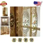 Set of 2 Luxurious Embroidered Bird Sheer Curtains - Perfect for Living Space