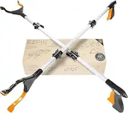 EZPIK Pro 100cm Extended Grabber Reacher Tool for Elderly, Trash Hand Grabber Pickup Sticks for Seniors, Telescoping Extension Gripper Claw Pickup Tool, Hand Extension Magnetic Folding Tongs 2-Pack