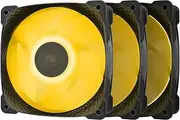 Geometric Future Squama 3805 RGB PWM Fan - Black – 120 x 38mm - 3 Pack - High Performance – Ball Bearing- PWM - (GEO-S3805B-3)