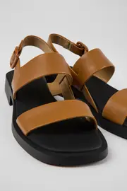 Dana Brown leather sandals for women