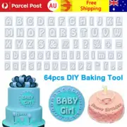 64pc Fondant Cake Alphabet Letter Cookies Biscuit Stamp Embosser Mold Cutter AU