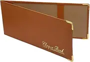 [SNHIDE] Folding Leather StyleCheque Book Holder/Leather Style Cheque Book Cover -CHQ01 (Beige)