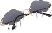 [KESYOO] Rimless Sunglasses UV Protected Disco Glasses Novelty Sunglasses with Cloud Shape and Flash Eyewear for Women, Men, Adults - Unisex Eclectic Style
