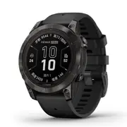 Garmin Fenix 7 Pro Sapphire Solar 運動手錶 石墨灰DLC鈦錶圈/黑色矽膠錶帶 010-02777-54 香港行貨