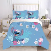 a2002 Stitch Bedding Duvet Cover, Anime Bedding Sets, 3D Printed Lightweight 3 Pieces Comforter Cover Sets with 1 Duvet Cover and 2 Pillow Pillowcases
