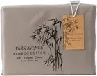 500 Thread Count Natural Bamboo Cotton Bed Sheet Set, Split King, Pewter