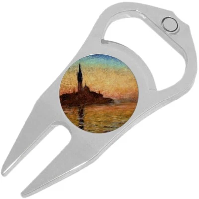 Monet Dusk Venice Golf Ball Marker Divot Repair Tool Bottle Opener
