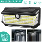 218 LED Solar Wall Light Motion Sensor PIR Outdoor Security Garden Flood Lamp