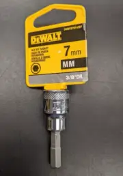 New DEWALT 7MM HEX Bit Sockets- Metric - 3/8" Drive- Free Shipping