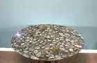 Round Table Top, Handmade Table,Patio End Table for Home Decor Geode Agate Table