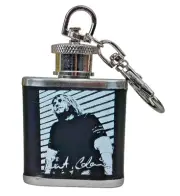 Neca, Kurt Cobain, Collectible Mini Flask Keychain, Silver, Gift Boxed.