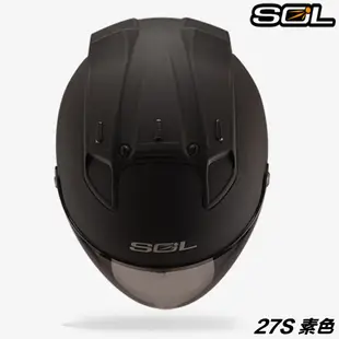 SOL 安全帽 27S 素色 消光黑 警示燈 SL-27S 3/4罩 半罩 內襯全可拆 抗UV 雙D扣【23番】