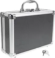 Luxshiny Aluminum Alloy Toolbox Metal Case Storage Boxes for Tools Lockable Storage Box Lid for Home and Travel