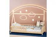 Artiss Bed Frame Wooden Kids House Frames Oak PUAH