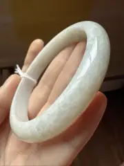 纯天然翡翠A货 58.3 mm Grade A Burmese Myanmar Jadeite Bangle 入門戴著玩 58mm
