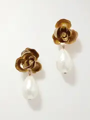 [Jennifer Behr] Jennifer Behr - Zosia Gold-plated Faux Pearl Earrings - One size One size Gold
