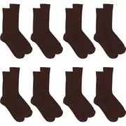 8 Pairs Holeproof Mens Merino Wool Blend Crew Everyday Socks Taupe Brown Bulk S10012