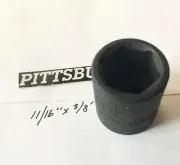 Pittsburgh 11/16" x 3/8" Impact Socket 6 Pt Free USA Shipping