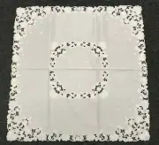 Square Embroidered Tablecloth Polyester Solid White Wedding Bridal Shower Table