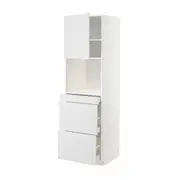 METOD / MAXIMERA hi cab f micro combi w door/3 drwrs, white/Stensund white, 60x60x200 cm
