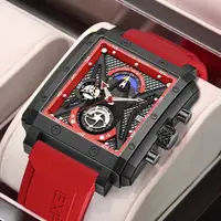 在飛比找蝦皮商城優惠-LIGE 時尚男士手錶頂級品牌豪華矽膠石英手錶男士防水計時碼
