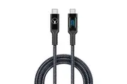 Bonelk 1.5m 100w USB-C to Type-C Long Life Digital Cable w LED Screen Black