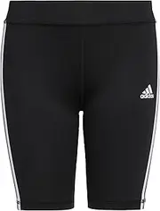 [adidas] Girls' Big Detached Waistband 3 Stripe Bike Short, Black, Medium (Plus)