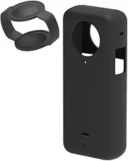 BEALIFE Silicone Case Cover for Insta 360 X3 Camera - Good Hand Feeling Lens Protectors Light Weight for Insta 360 X3 Silica Gel, Black