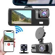 3 Channel Wi-Fi Dash Cam 2inch IPS Front and Rear Night Vision