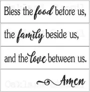 STENCIL*Bless the food*Set of 4 stencils for Painting Signs Wood Fabric Canvas
