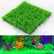 Aquarium Artificial Grass Mat Lawn 10-in Square Landscape Green Plant