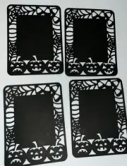 5 JACK-O-LANTERN PUMPKIN TRIO cardstock paper die cut HALLOWEEN