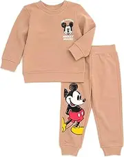 [Disney] Mickey Mouse Fleece Sweatshirt and Pants Outfit Set Newborn to Big Kid
