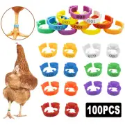 100x Chicken Duck Goose Foot Ring Adjustable Size for Poultry Leg Digital Label