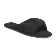 Alfani Twisted Stuffed Slippers XL 11-12 NWT $34.99 MicroSuede Black CatAndCo