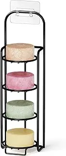 SpaceAid 4 Tier Shampoo Bar Holder for Shower, Self Draining Soap Holders Caddy for Bathroom Wall and Kitchen Sink, Dish Rack, Stainless Steel Soap Holder (Black)